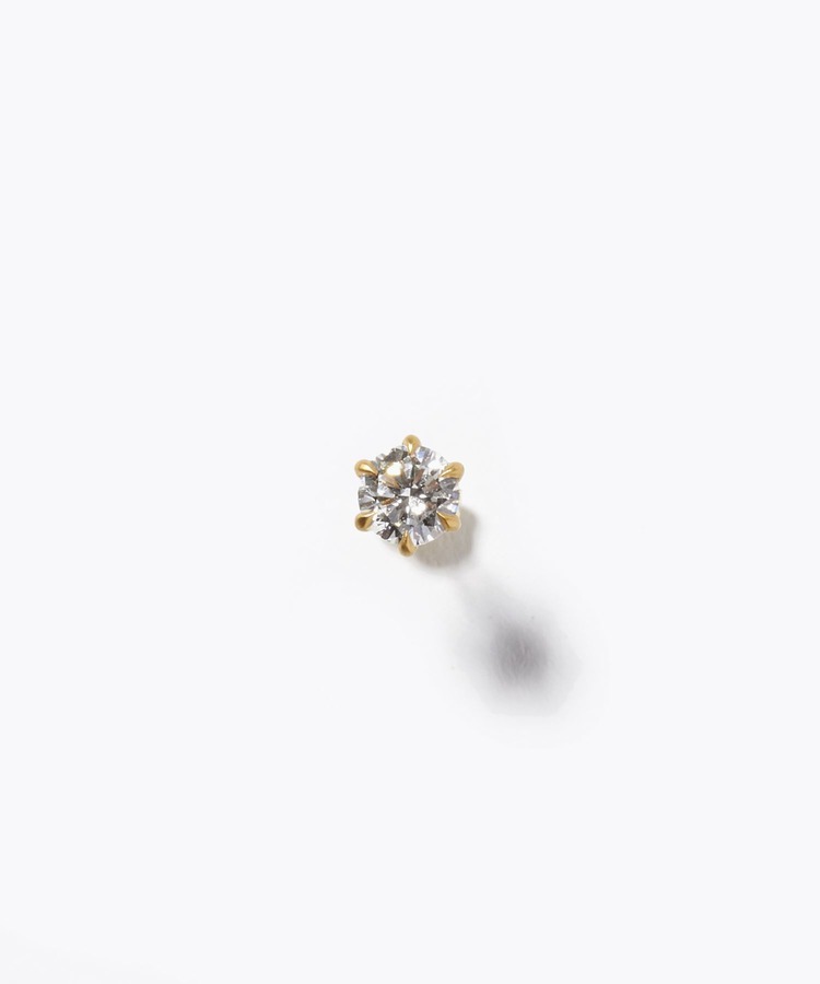 [basic] K18 lab grown diamond stud single pierced earring