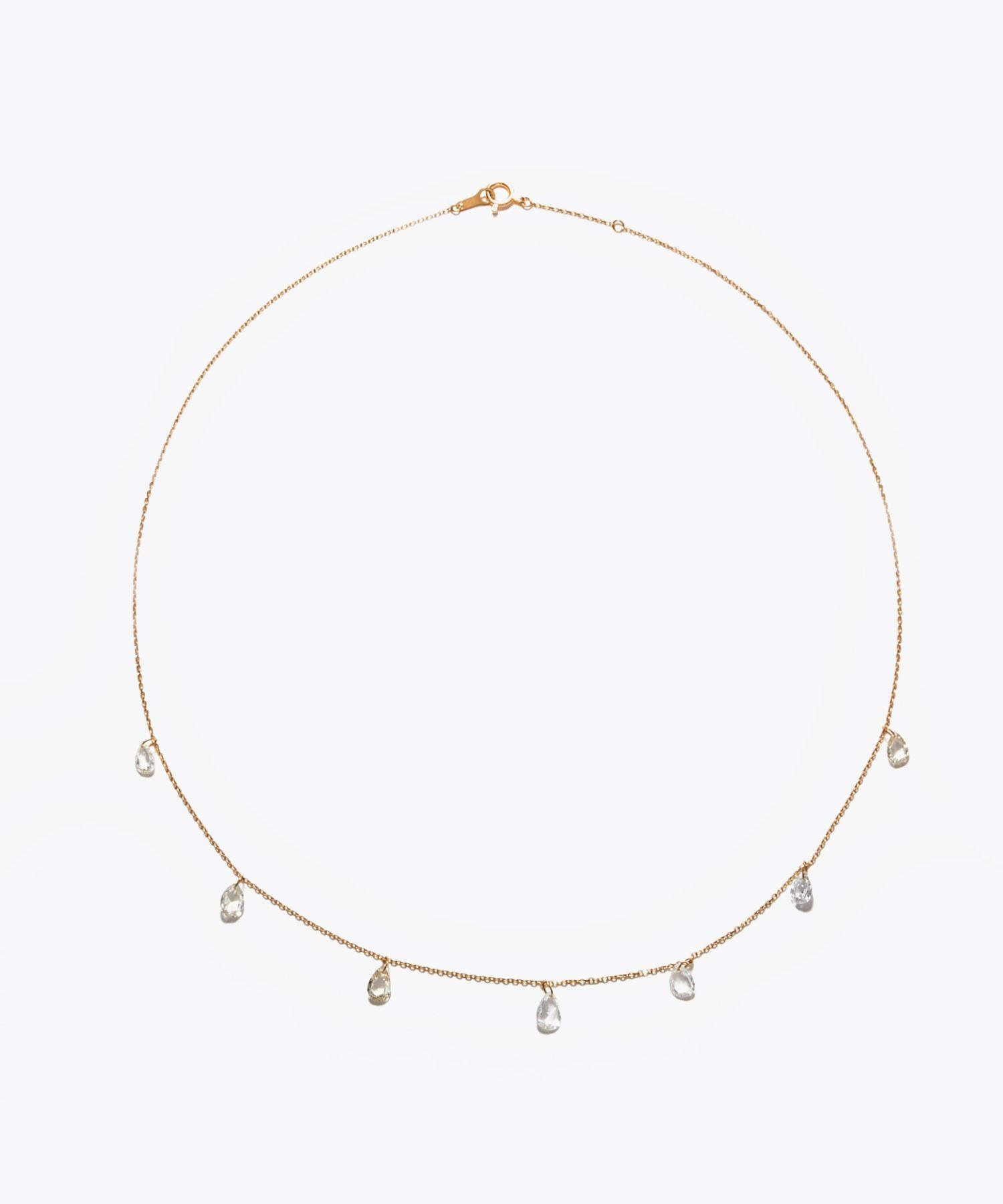 [saphed] pear shape diamond fringe necklace