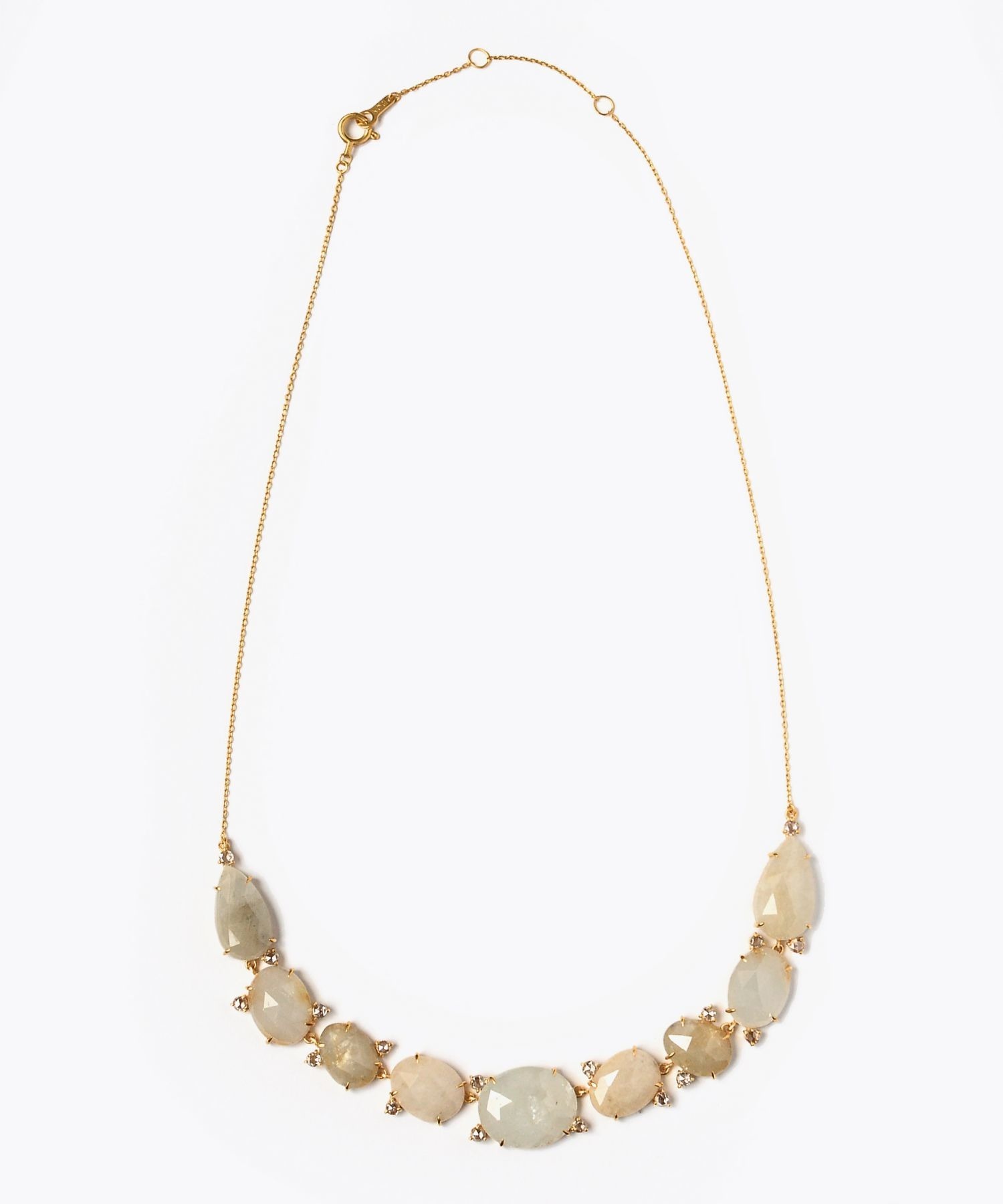 [saphed] white sapphire diamond pebble choker