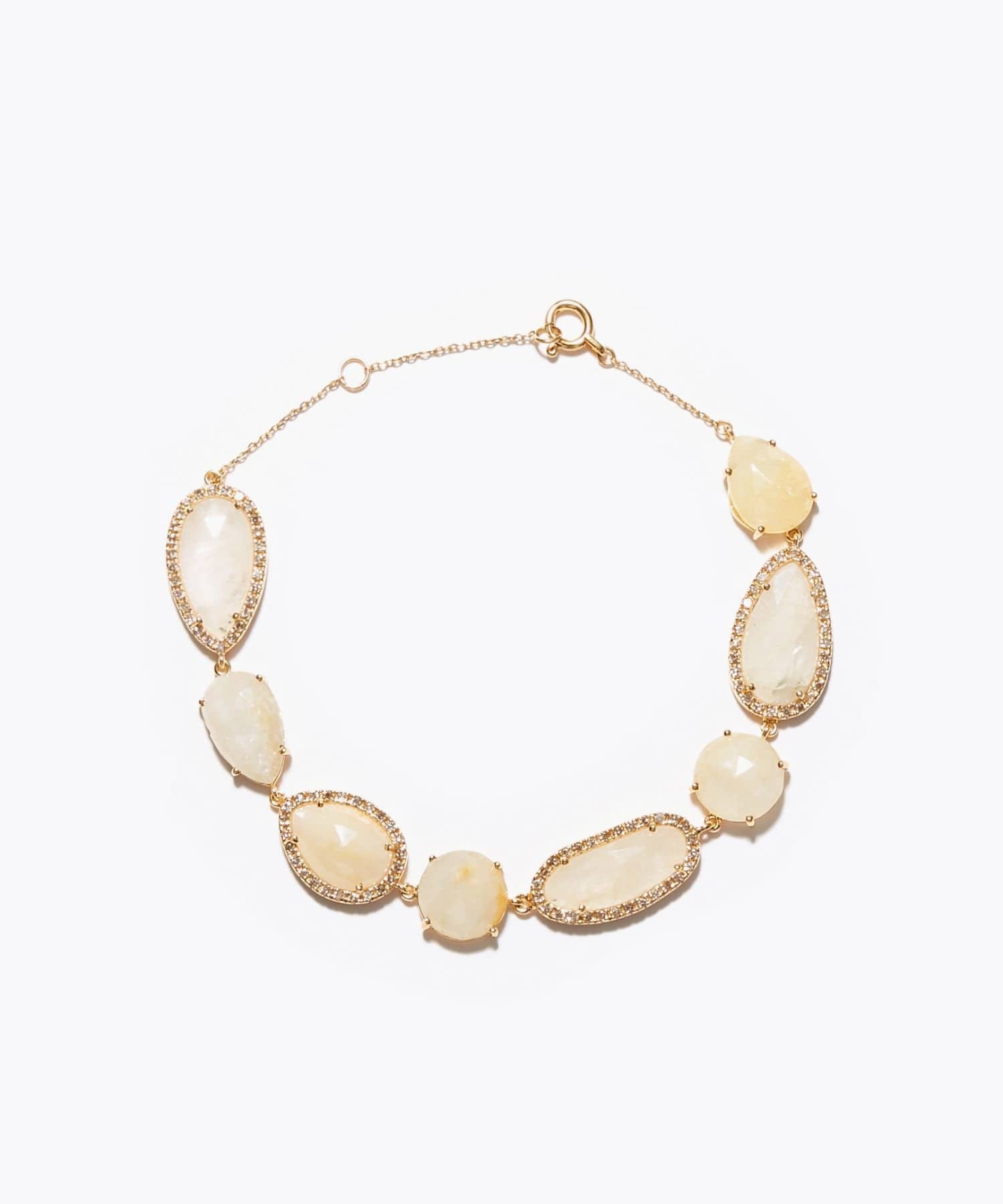 [saphed] pear shape white sapphire pavediamond bracelet
