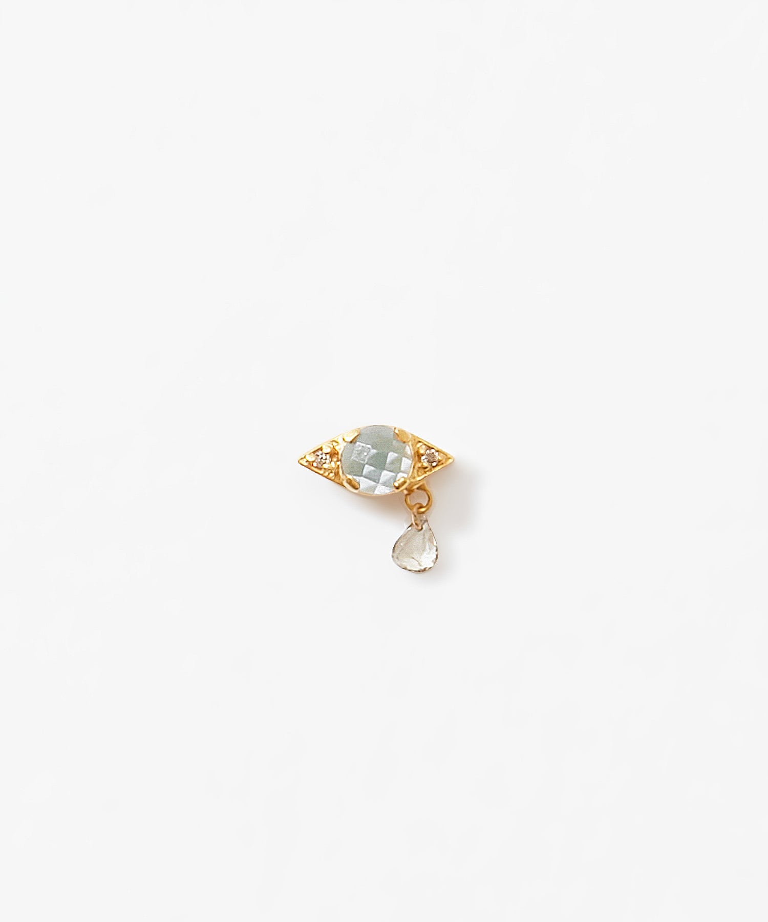 [eden] evil eye  K10 london blue topaz pierced earring