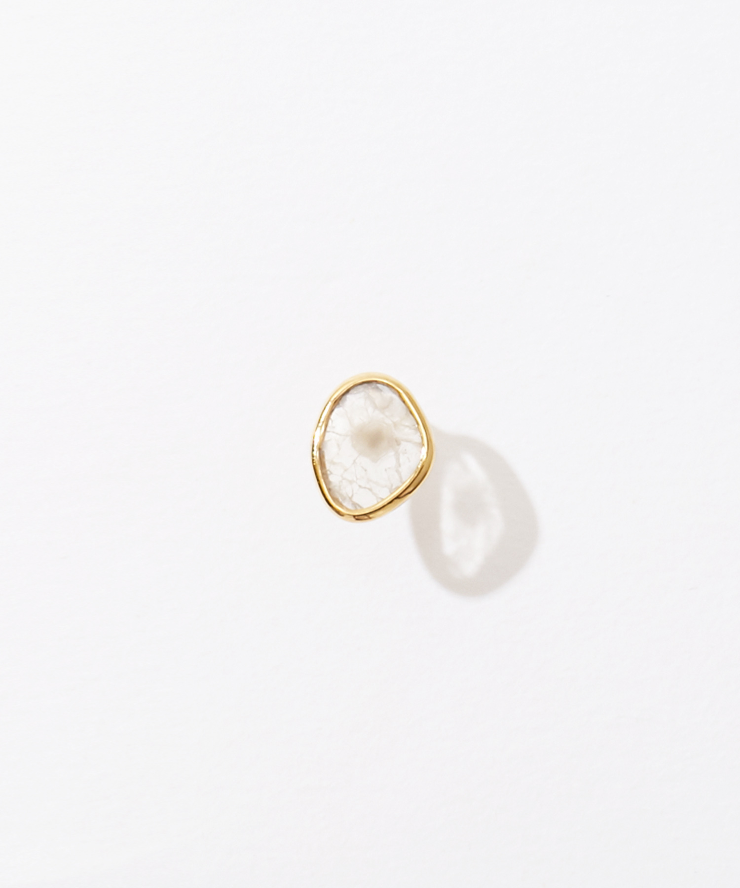 [raw beauty] K10 sliced diamond pierced earring