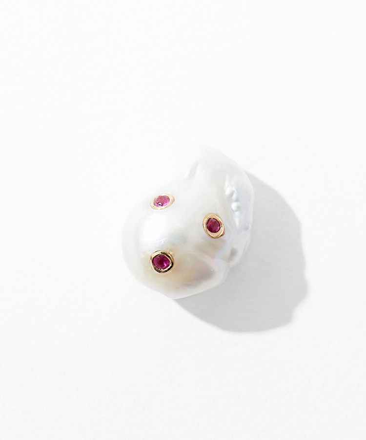 [palais] K10 studes colored gems pierced earring