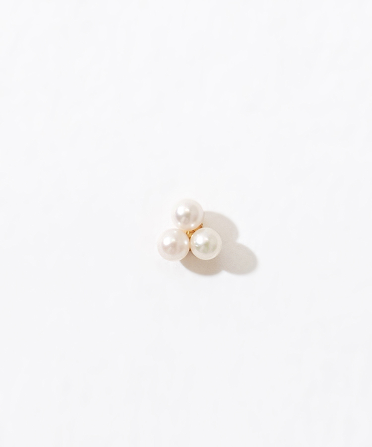 [moon drops] K10 grape baby pearls pierced earring