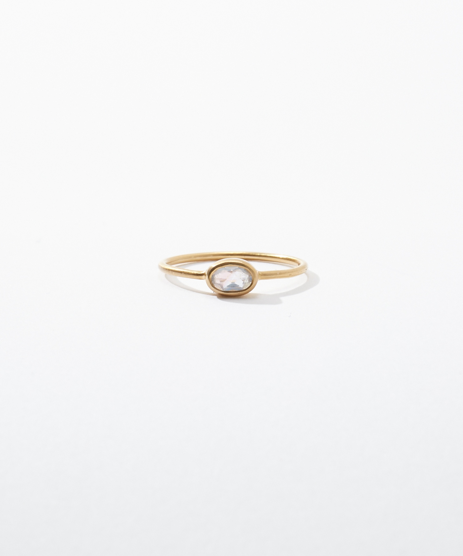 [eden] K10 oval rainbow moonstone ring