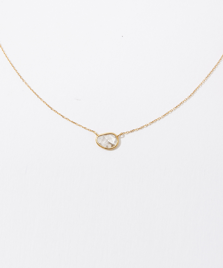 [raw beauty] K10 sliced diamond necklace