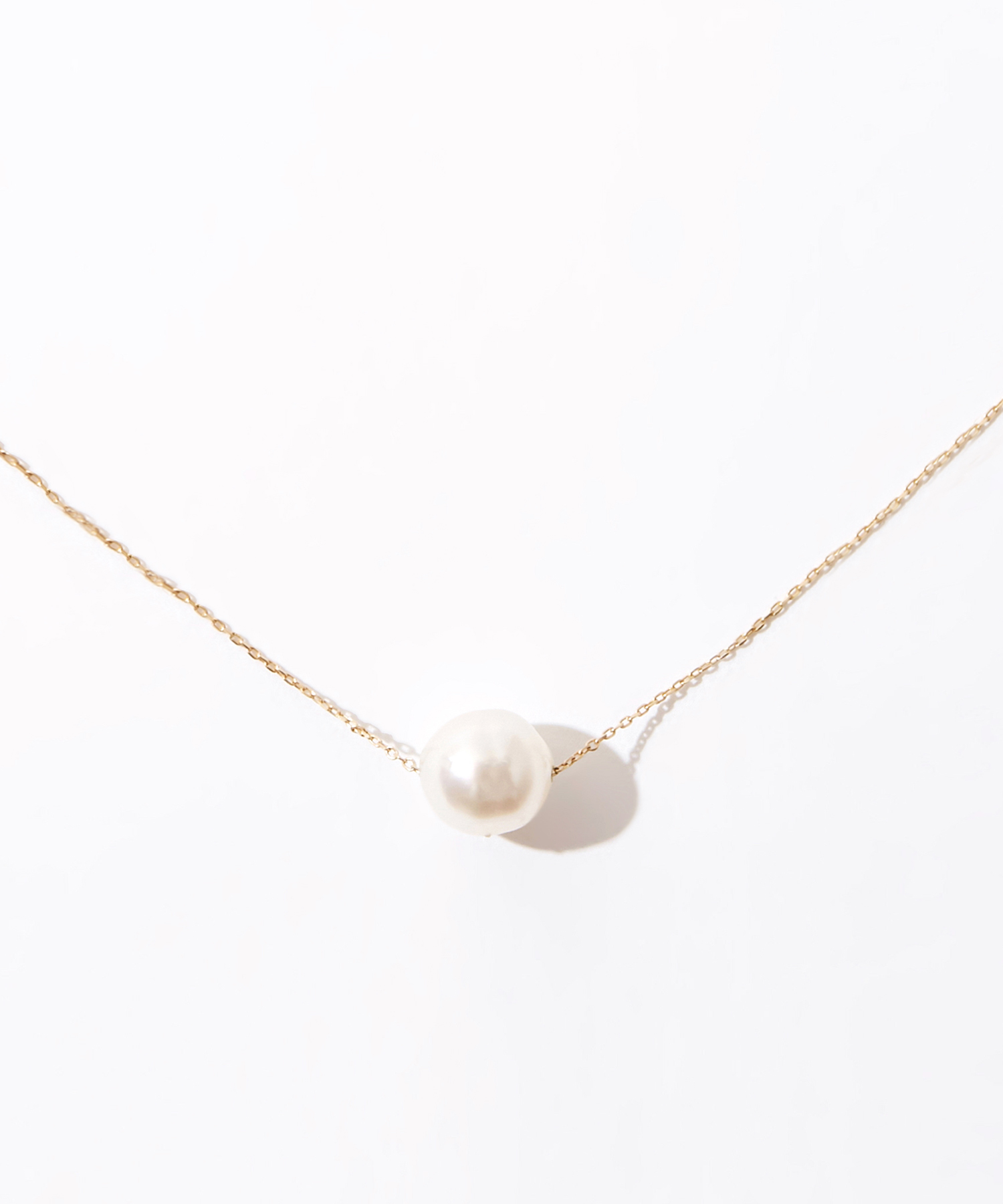 [moon drops] K10 pearl short necklace