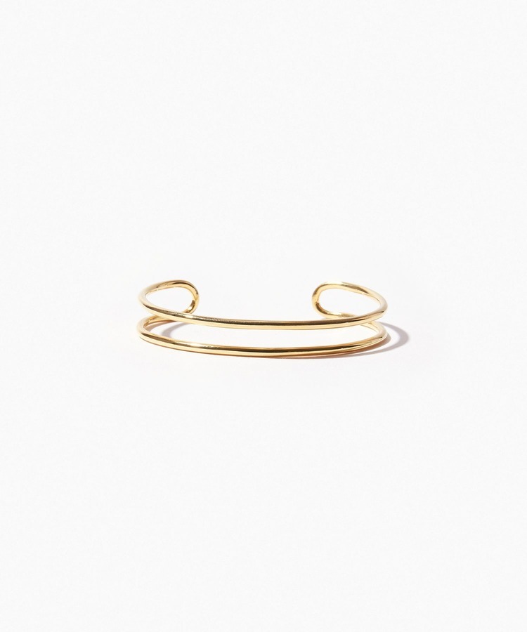 [bone] organic thin double line bangle