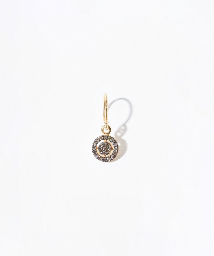 [glimmer] disque pave diamonds pierced earring
