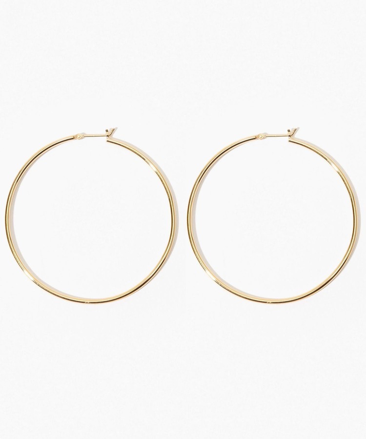 [bone] organic thin large hoop pierced earring