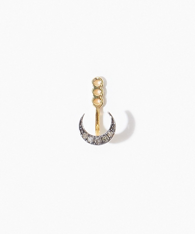 [glimmer] new moon pave diamonds ear charm