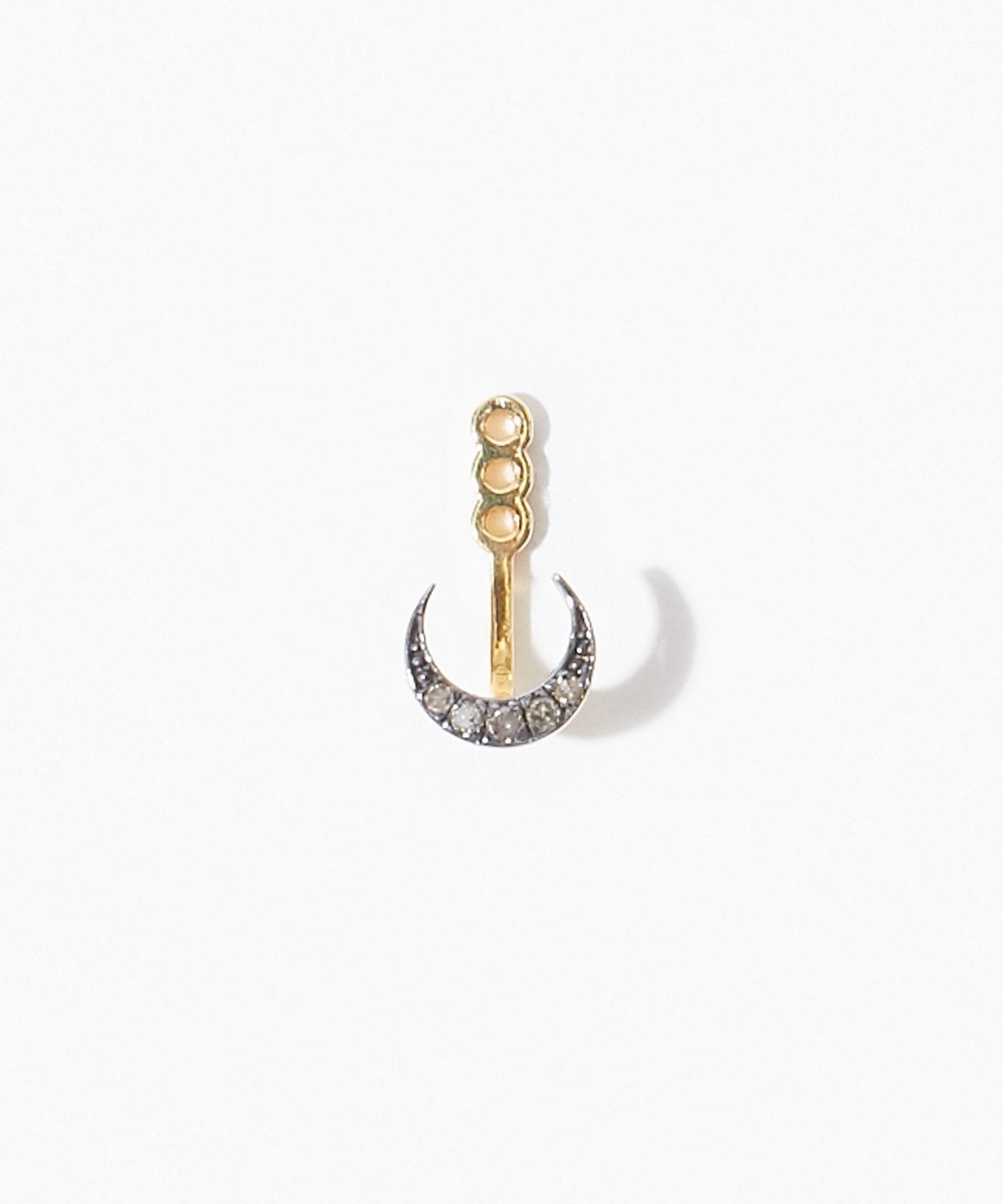 [glimmer] new moon pave diamonds ear charm