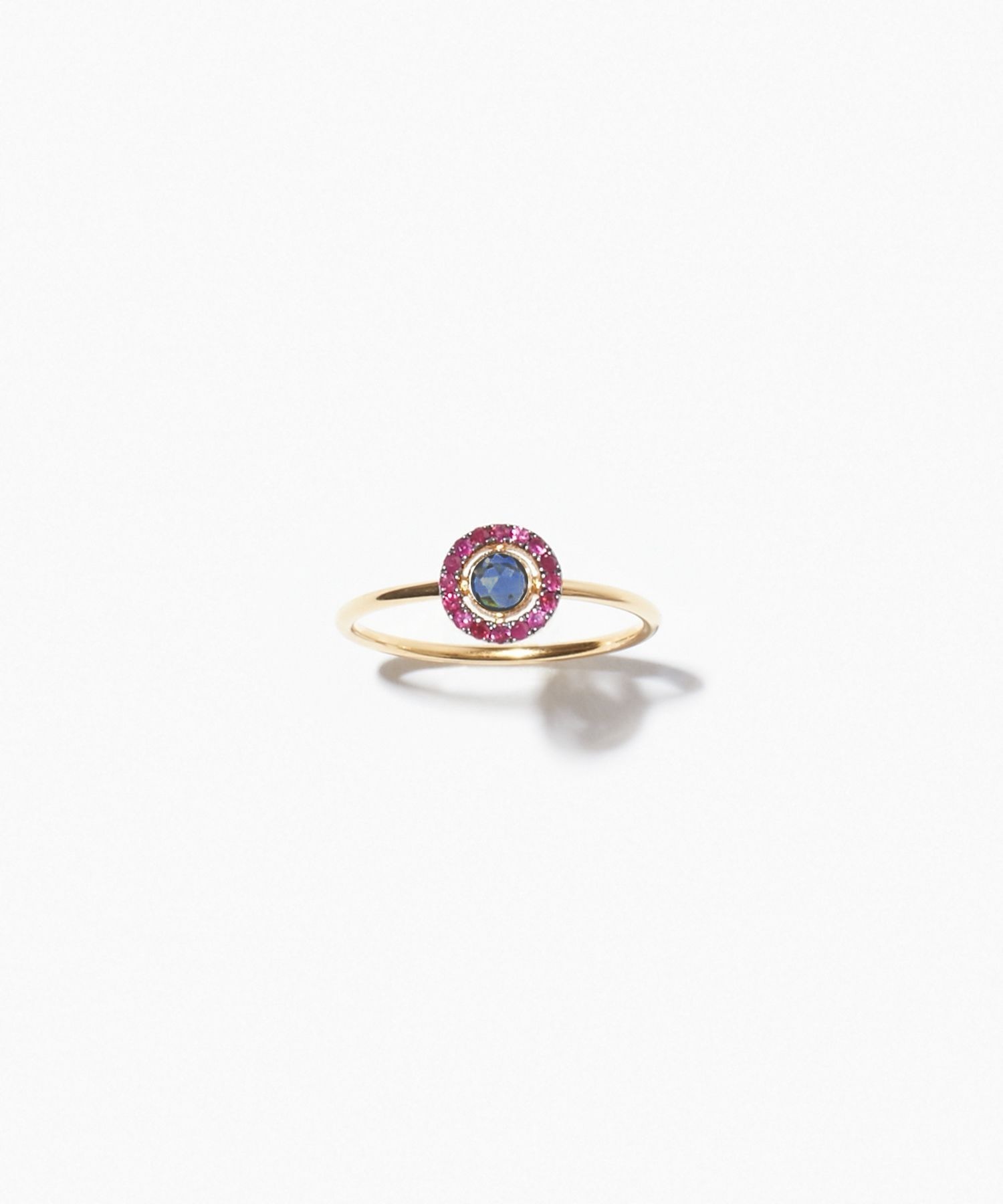 [glimmer] disque sapphire and ruby ring