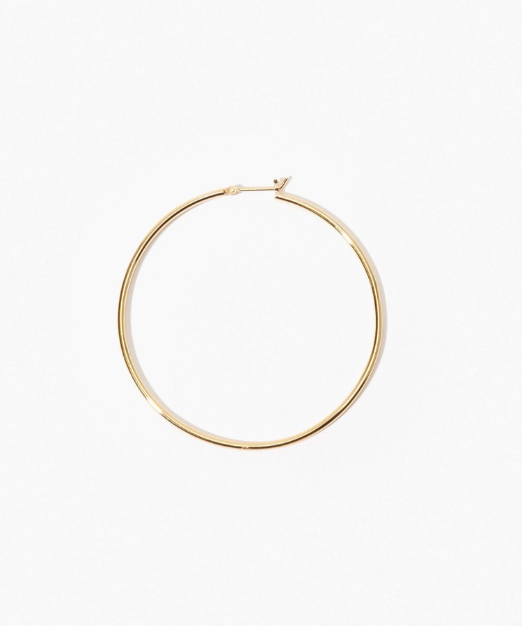 [bone] organic thin large hoop single pierced earring