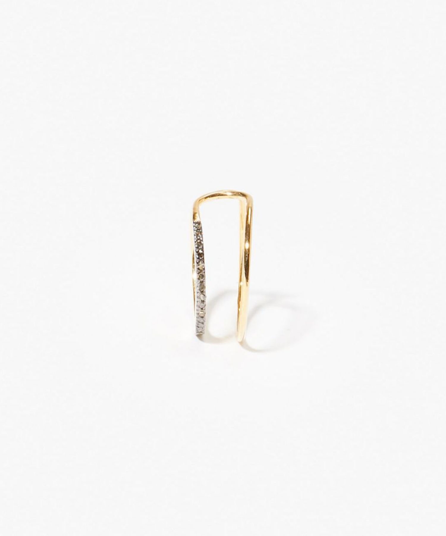 [glimmer] double line daiamond ear cuff