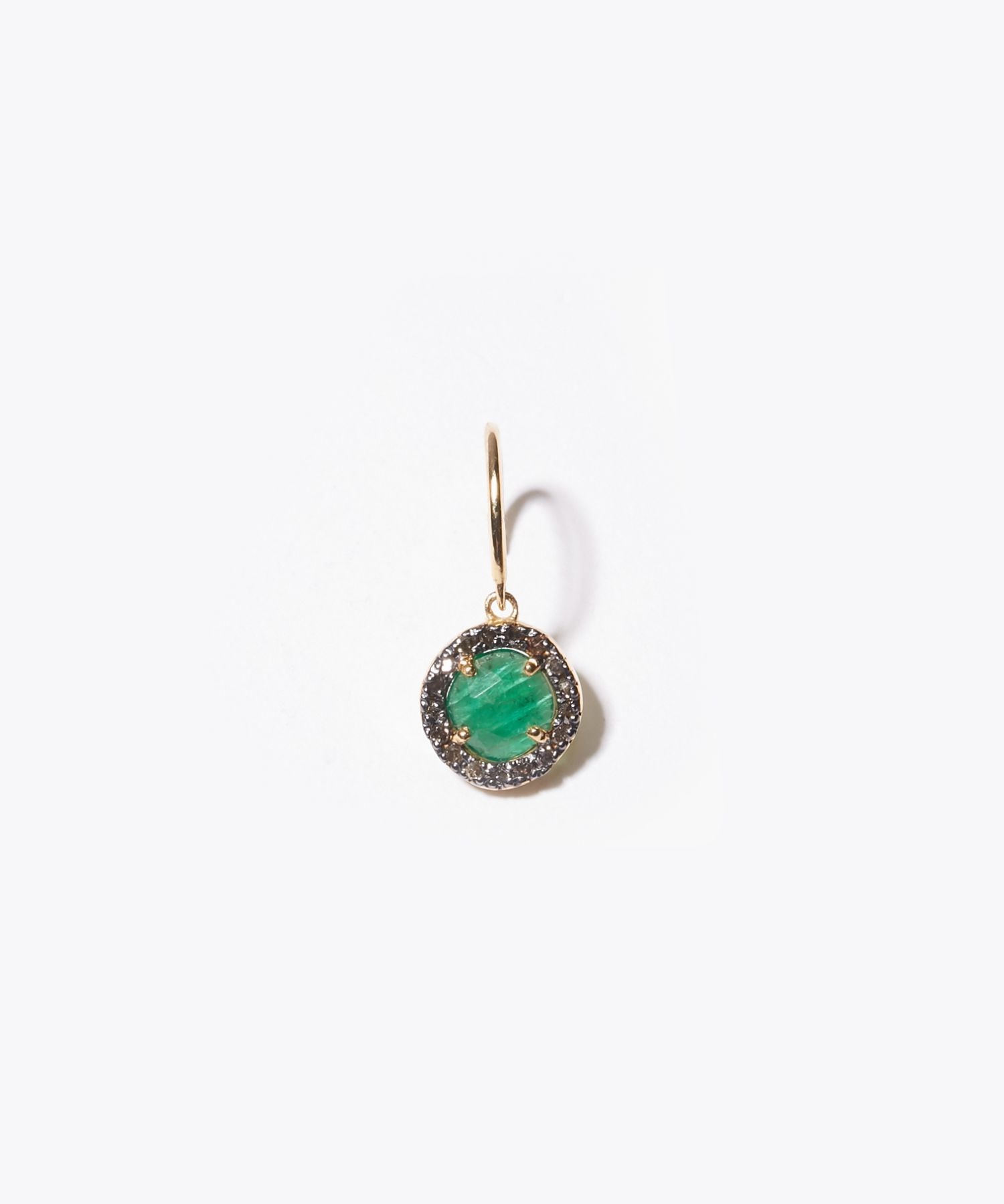 [elafonisi] emerald pave diamonds drop pierced earring