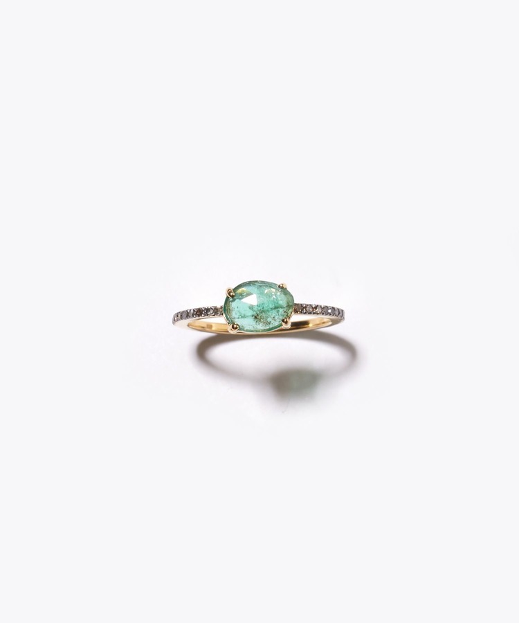 [elafonisi] emerald pave diamonds eternity ring