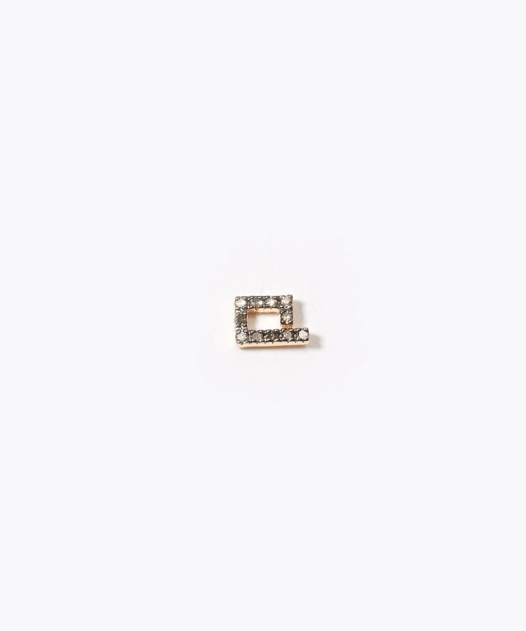 [meander] pave diamonds stud pierced earring