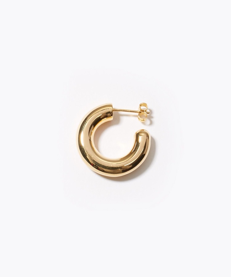 [bone] organic small hoop pierced earring