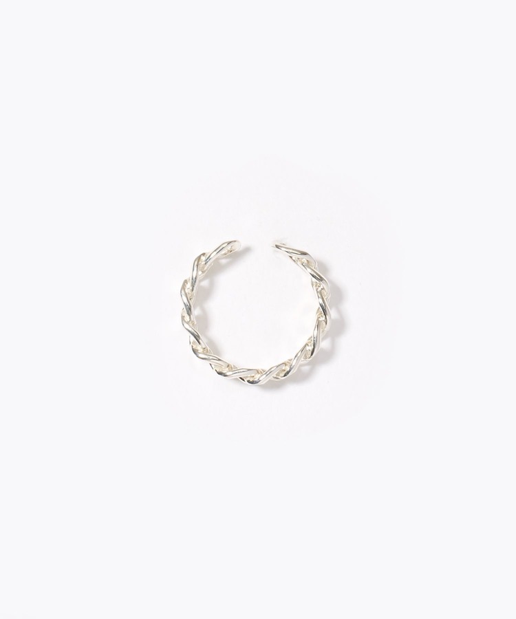 [cord] curve chain silver ear cuff