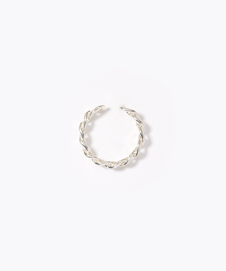 [basic] curve chain silver ear cuff