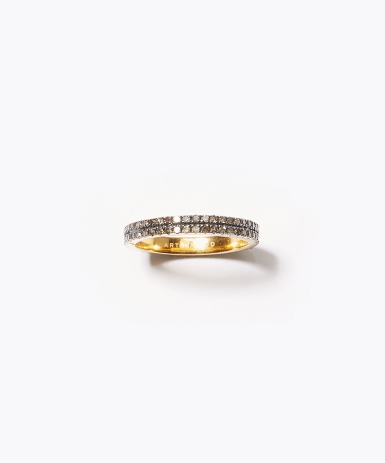 [lotus] full eternity double pave diamonds ring