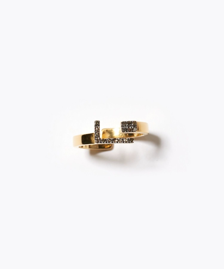 [meander] pave diamond open ring