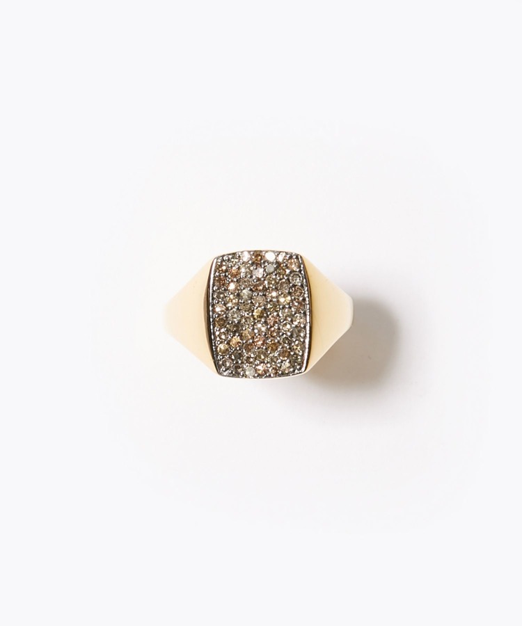 [eutopia] unisex pave square signet ring