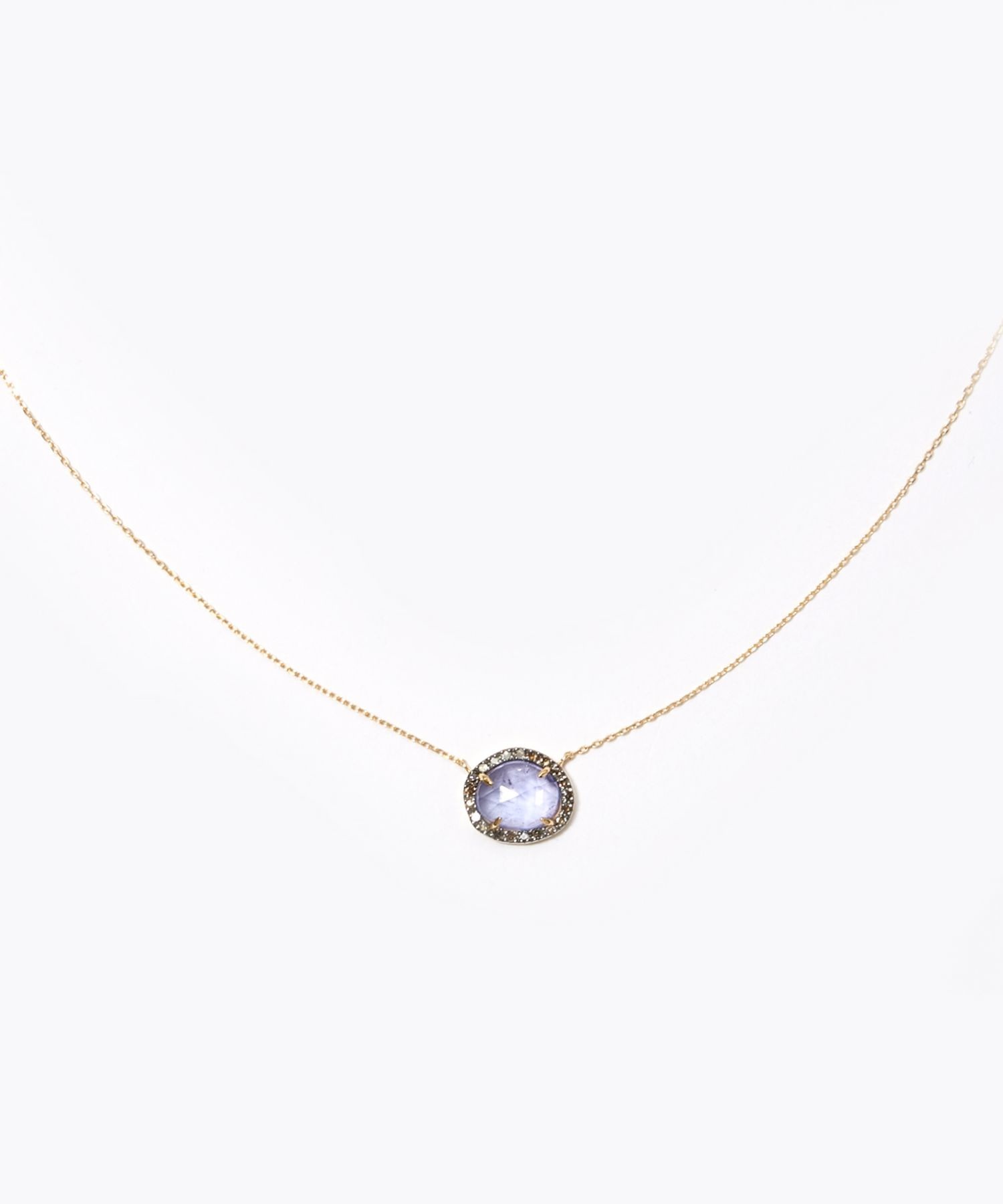 [elafonisi] tanzanite pave diamonds necklace