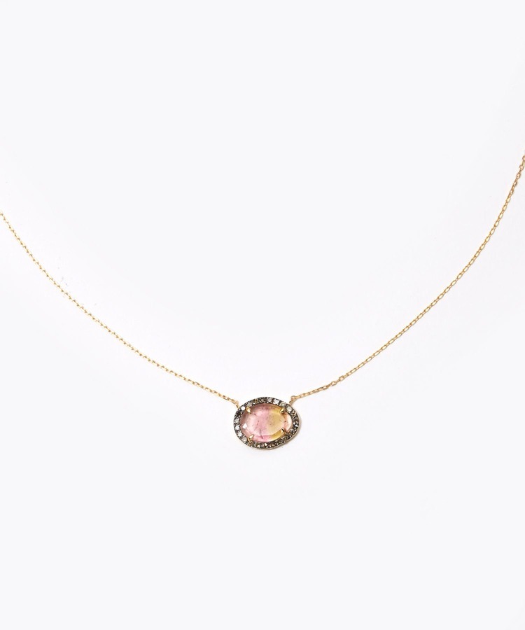 [elafonisi] tourmaline pave diamonds necklace