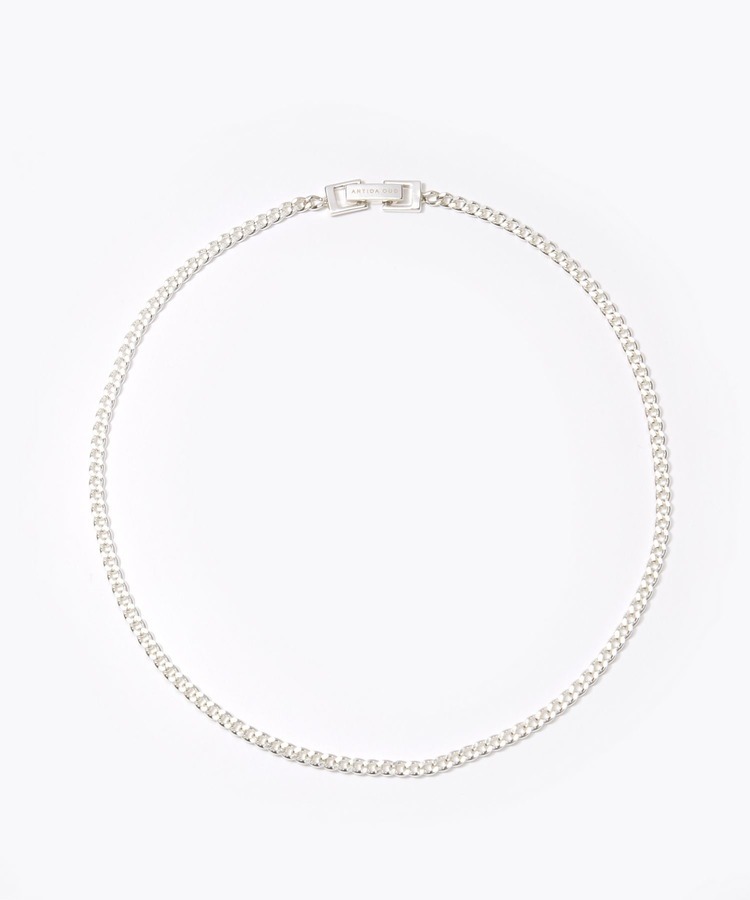 [cord] curve chain silver choker