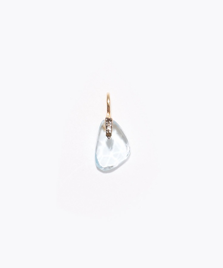 [elafonisi] blue topaz pave diamond charm