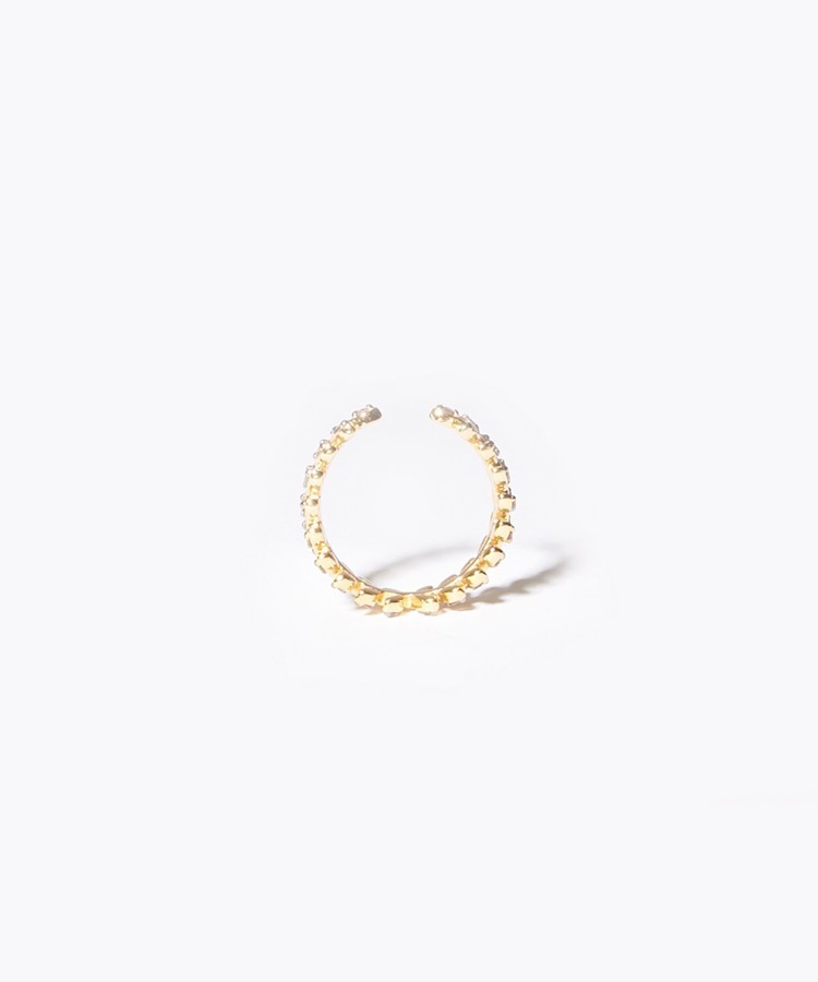 [citronnier] leaf pave diamonds cuff