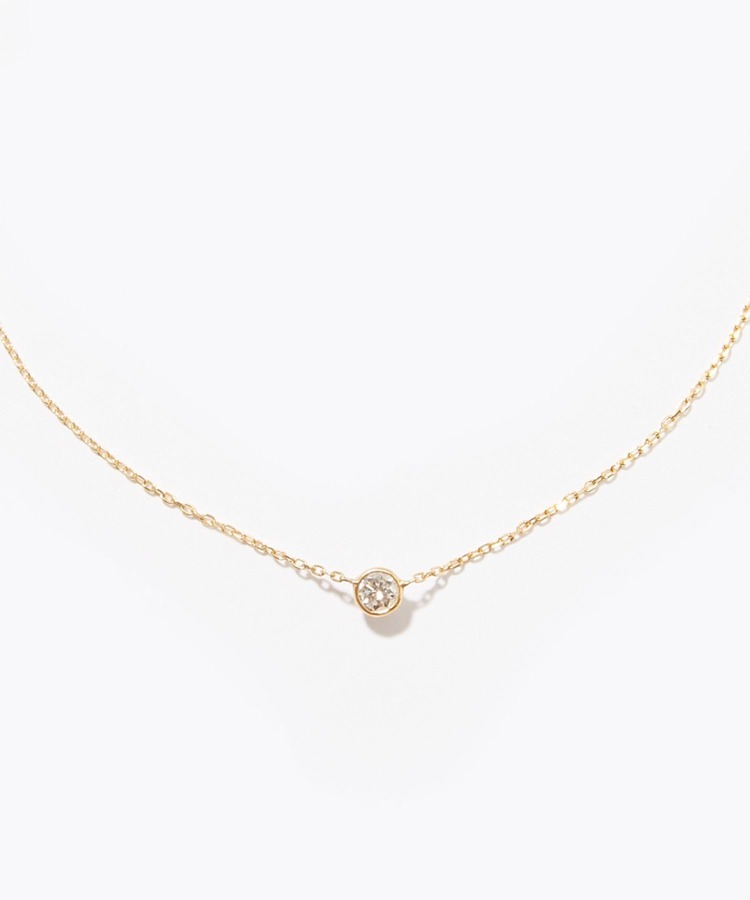 [jasmin] K18 01ct diamond necklace