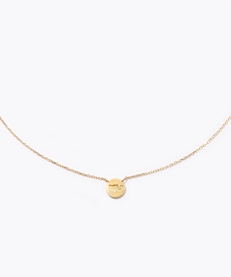 [constellation] Scorpio K10 diamond petit medal necklace