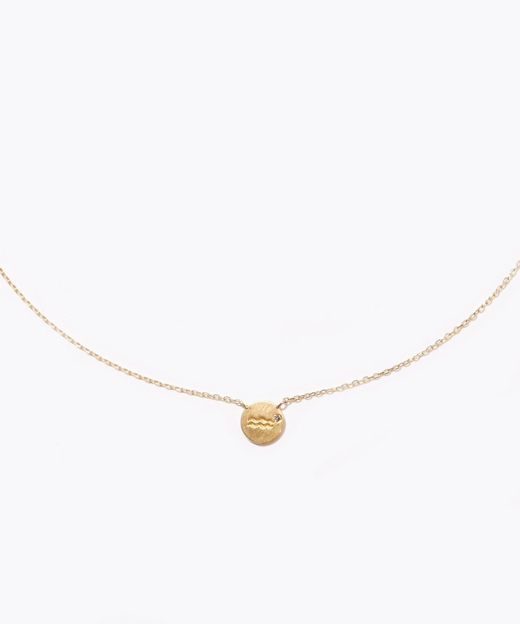 [constellation] Aquarius K10 diamond petit medal necklace