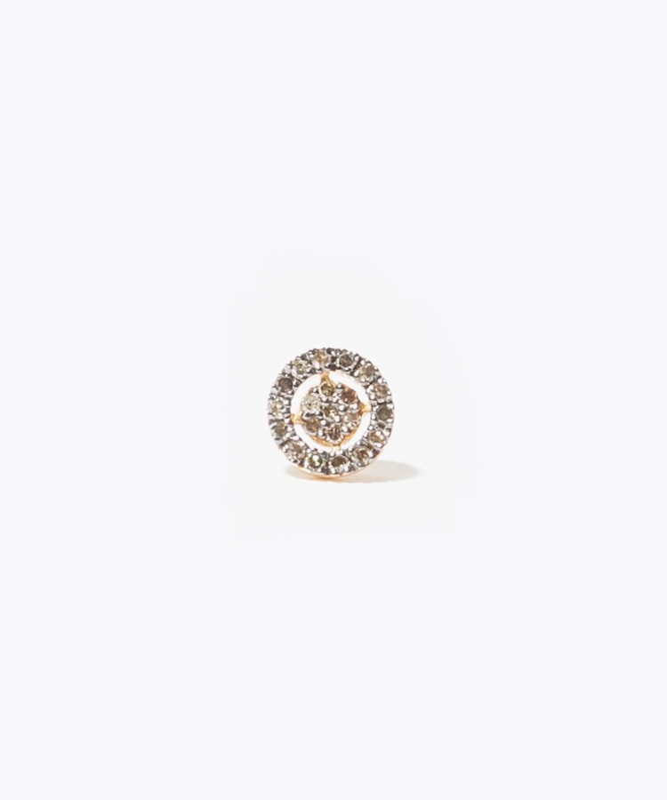 [glimmer] disque pave diamonds stud pierced earring