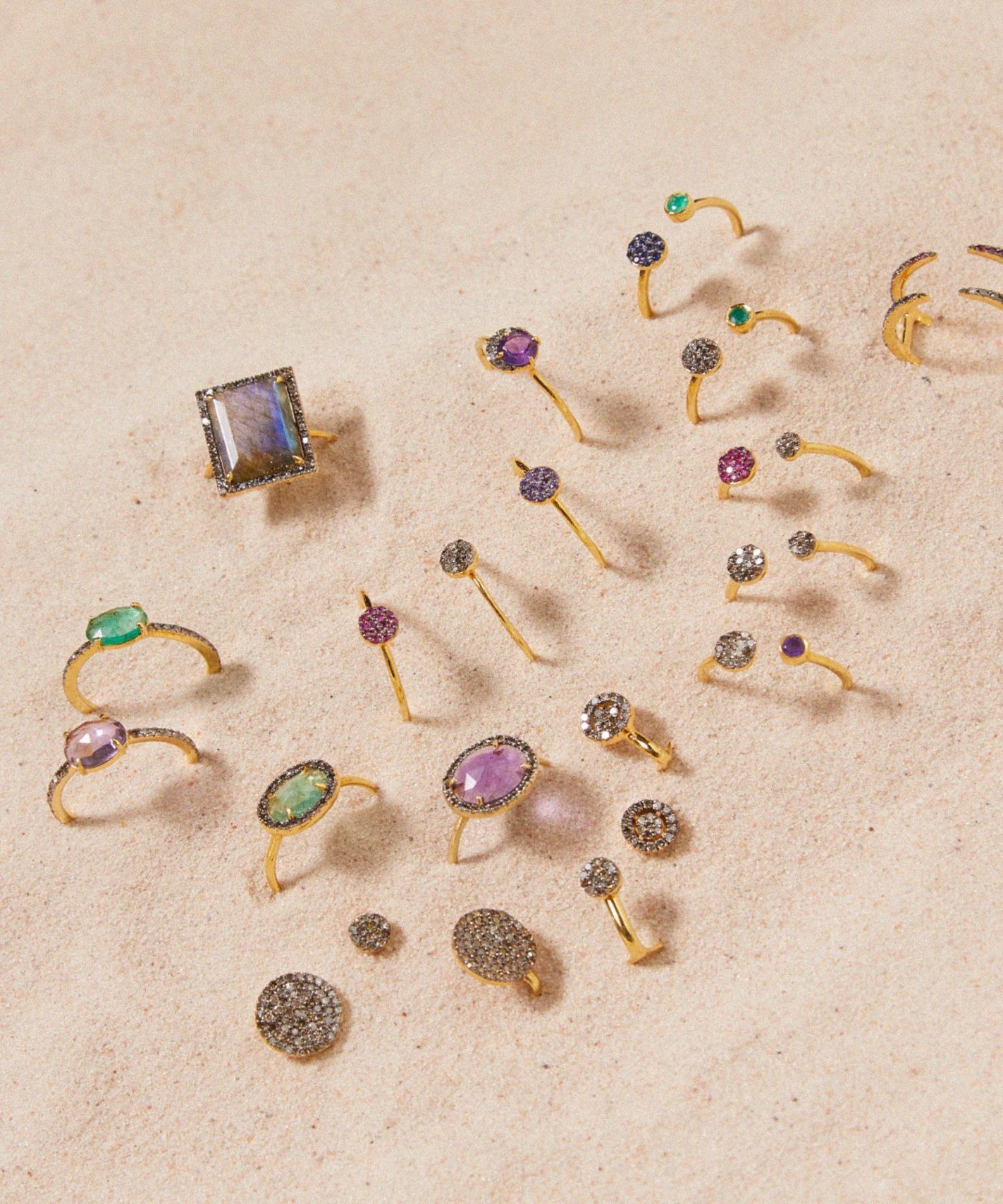 glimmer] ディスク パヴェダイヤモンド スタッド シングル ピアス