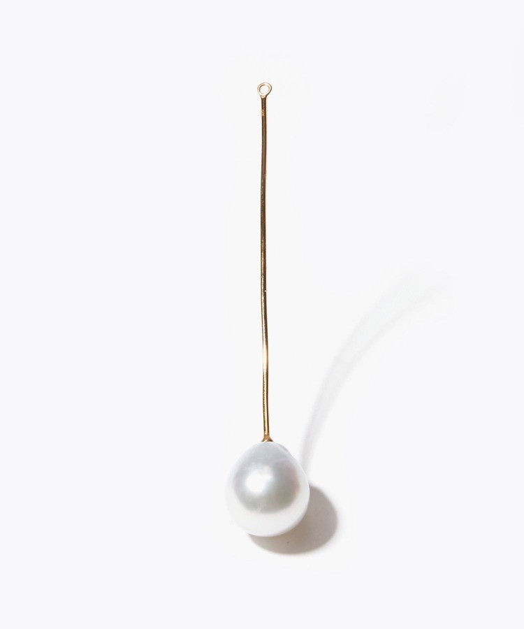 [pear] south sea pearl long stem ear charm