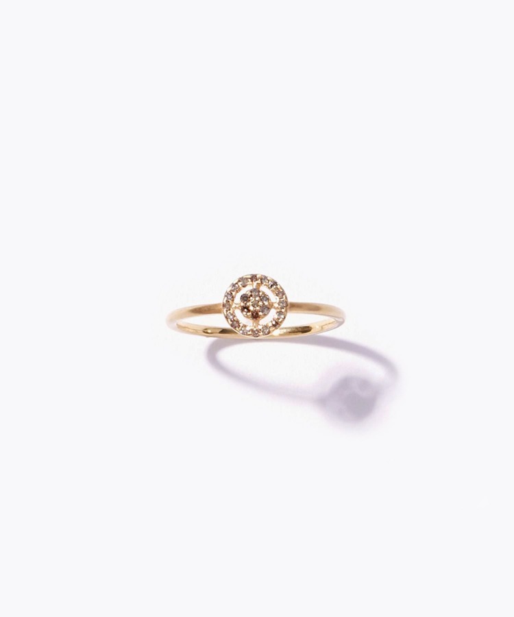 [jupiter] K18 disque pave diamonds ring