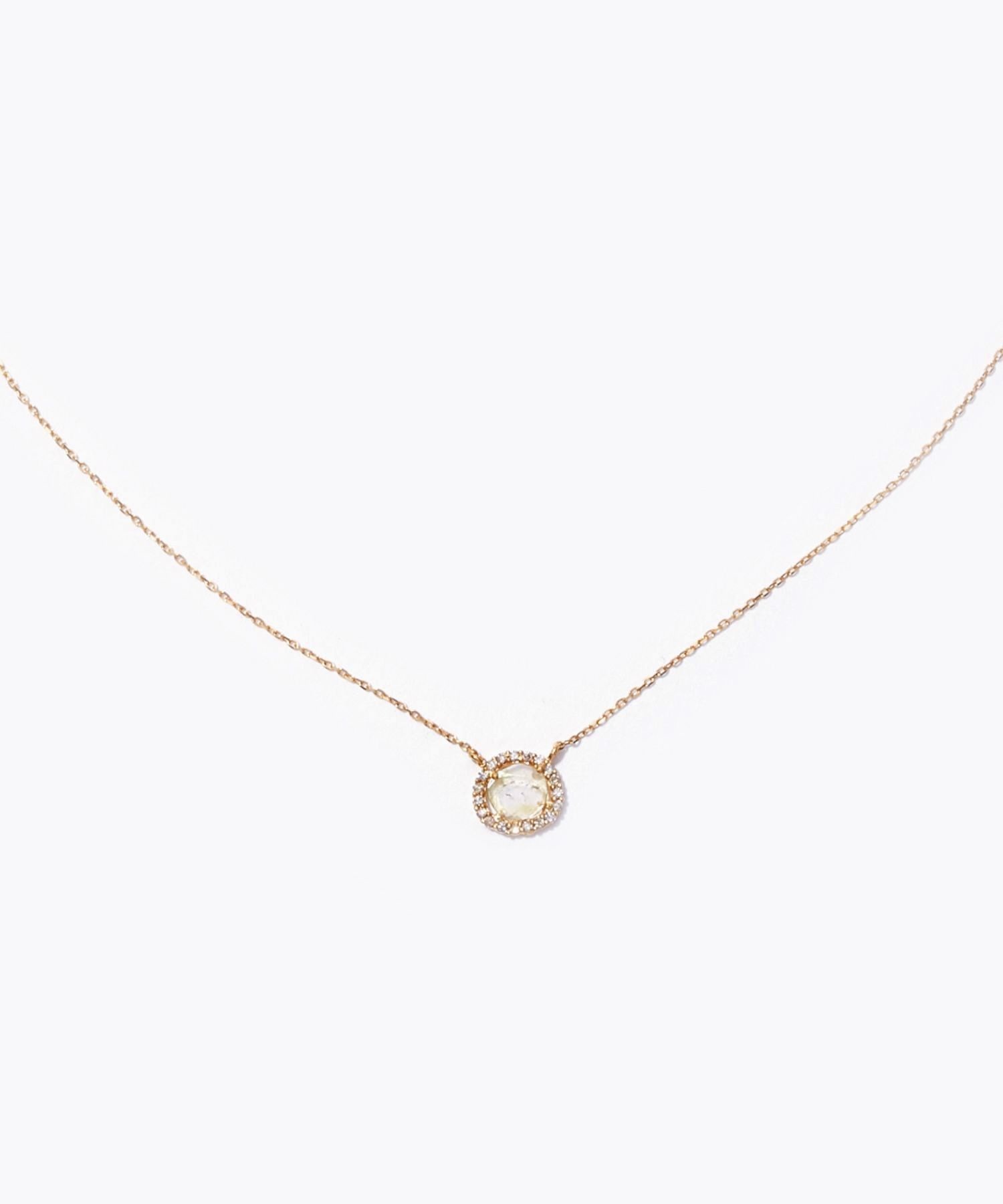 [raw beauty] K18 sliced and pave diamonds necklace
