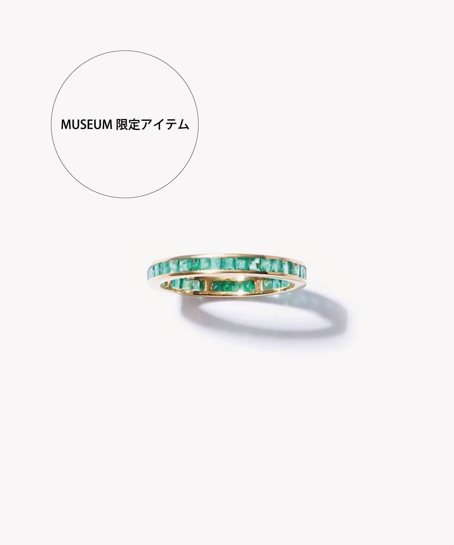 [eden] K10 baguette emerald eternity ring