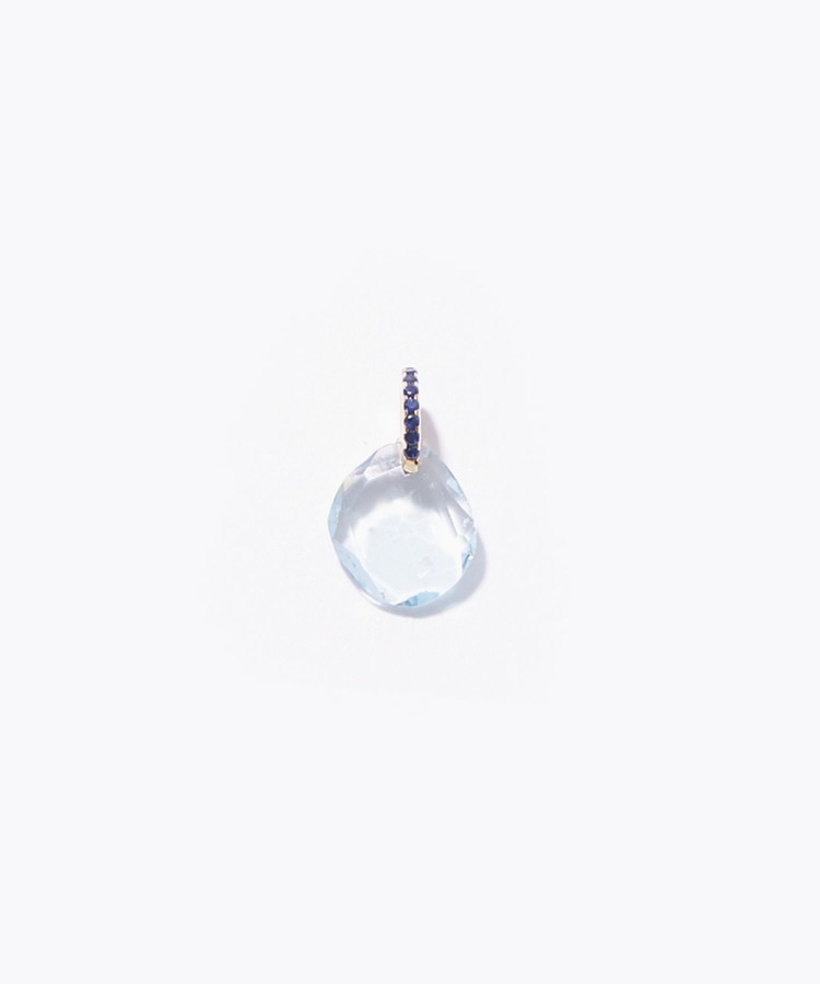 [eden] K10 blue topaz and pave blue sapphire charm