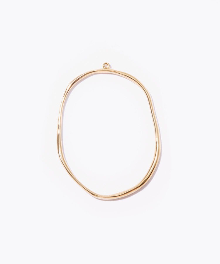 [ancient] texture big oval ear charm