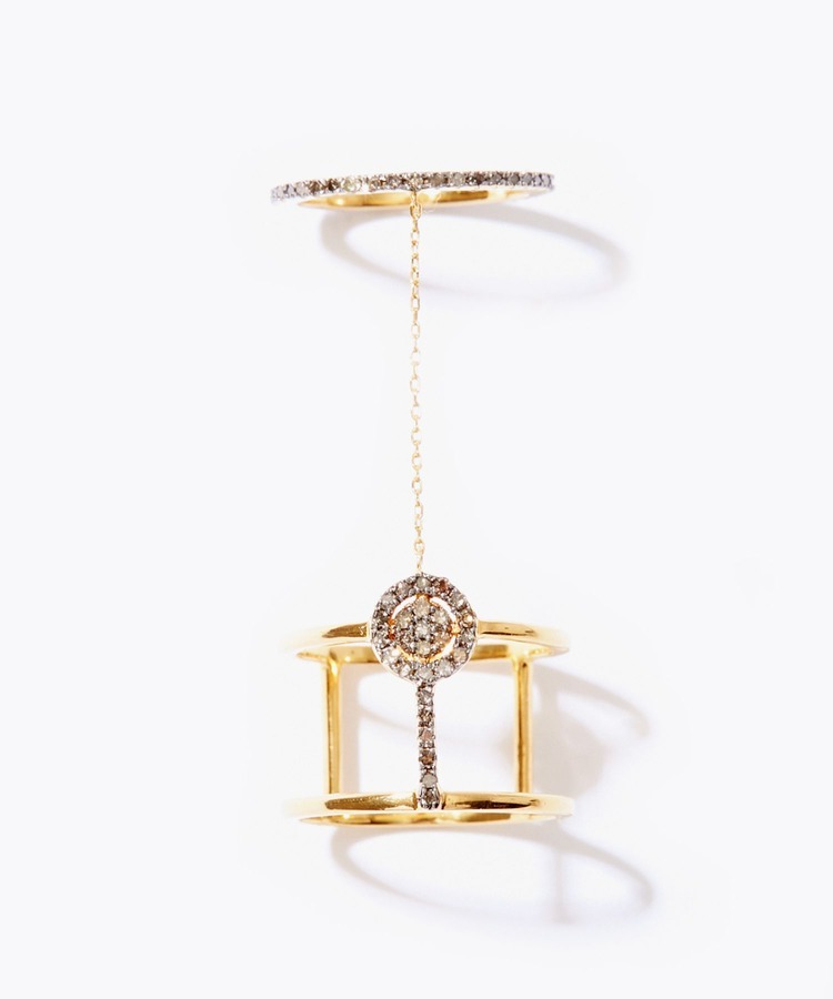 [jupiter] pave diamond chain triple ring
