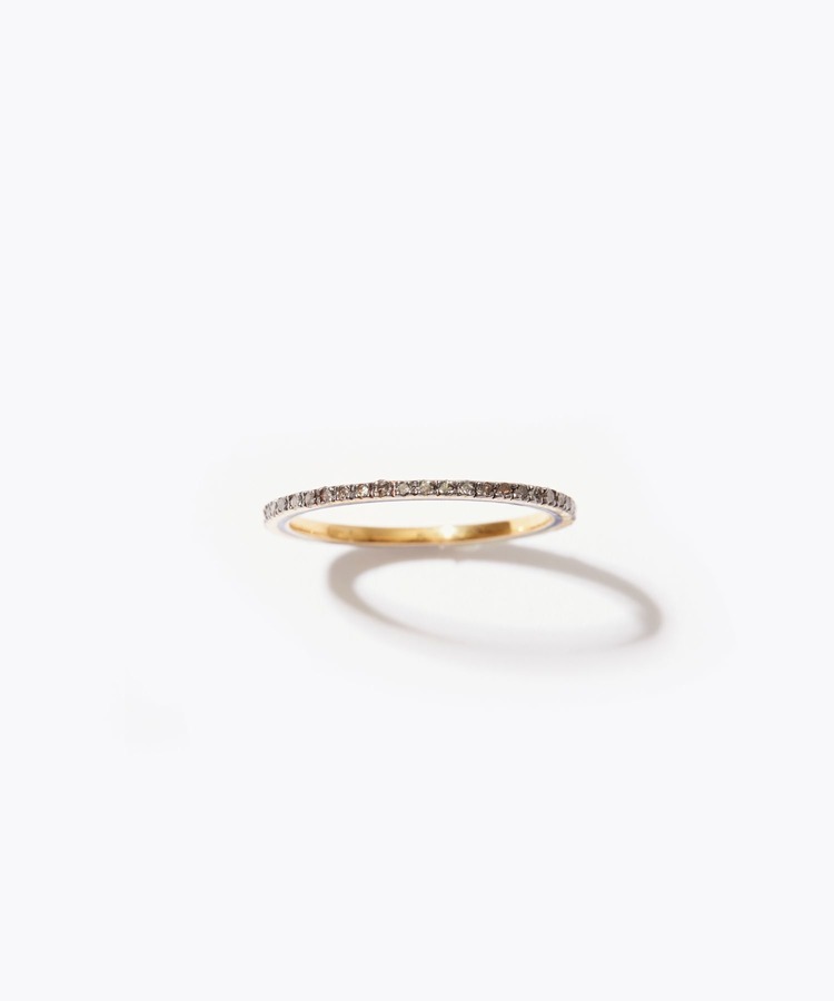 [lotus] pave diamond enamel ring