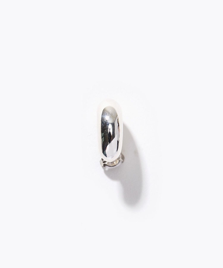 [bone] bean silver reverse single pierced earring