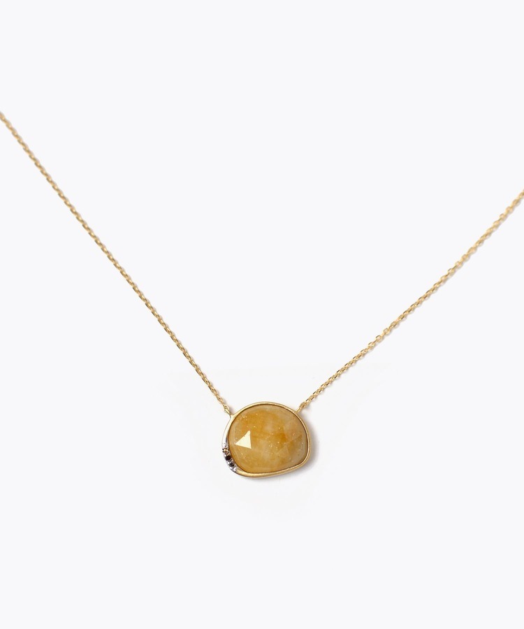 [eutopia] K18 yellow sapphires and diamonds necklace