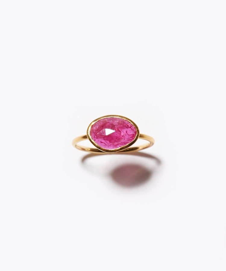[kale] K10 sliced ruby ring