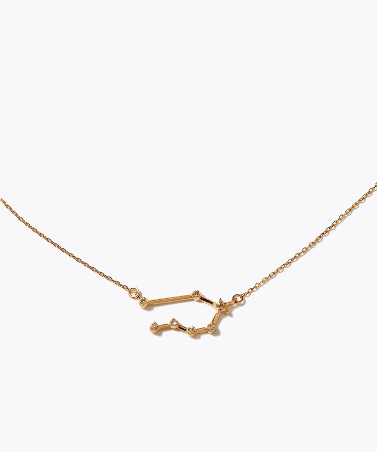 [constellation] gemini K10 diamond line necklace